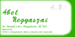 abel megyaszai business card